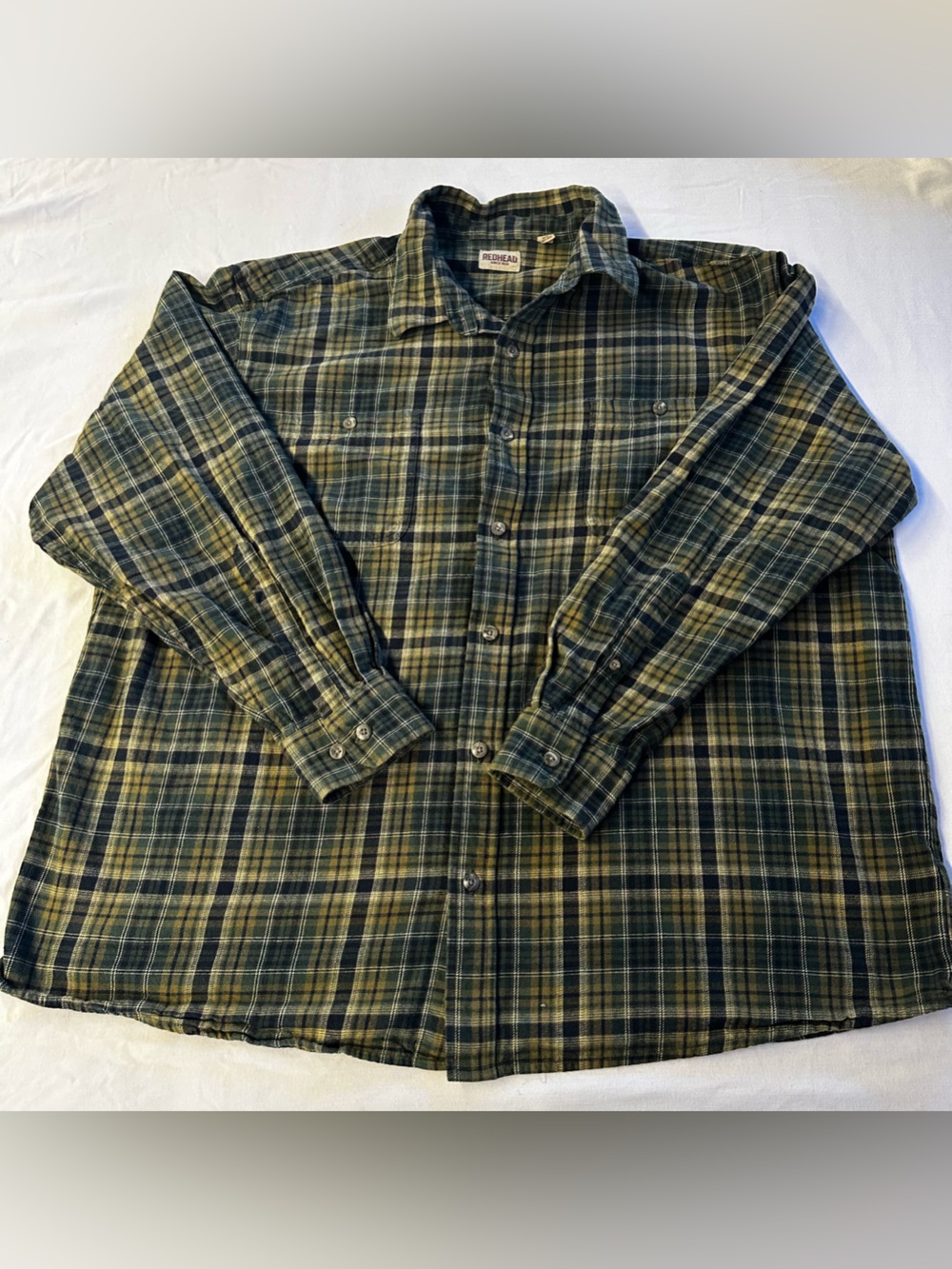 RedHead Olive and Navy Plaid Lightweight Shirt Jacket